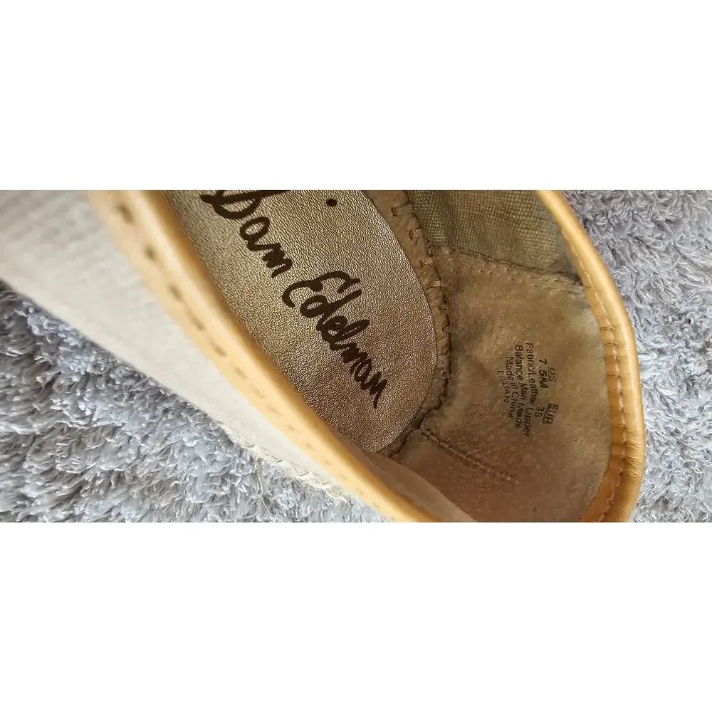 Sam Edelman Lillian Lace‎ Up Espadrilles Sneakers Women Size 7.5M Gold Metallic